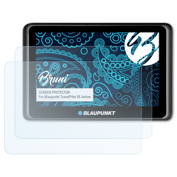 Bruni Basics-Clear Displayschutzfolie für Blaupunkt TravelPilot 55 Active
