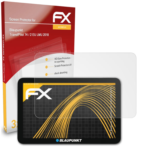 atFoliX FX-Antireflex Displayschutzfolie für Blaupunkt TravelPilot 74 / 2 EU LMU (2018)