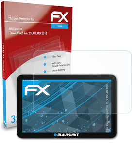 atFoliX FX-Clear Schutzfolie für Blaupunkt TravelPilot 74 / 2 EU LMU (2018)