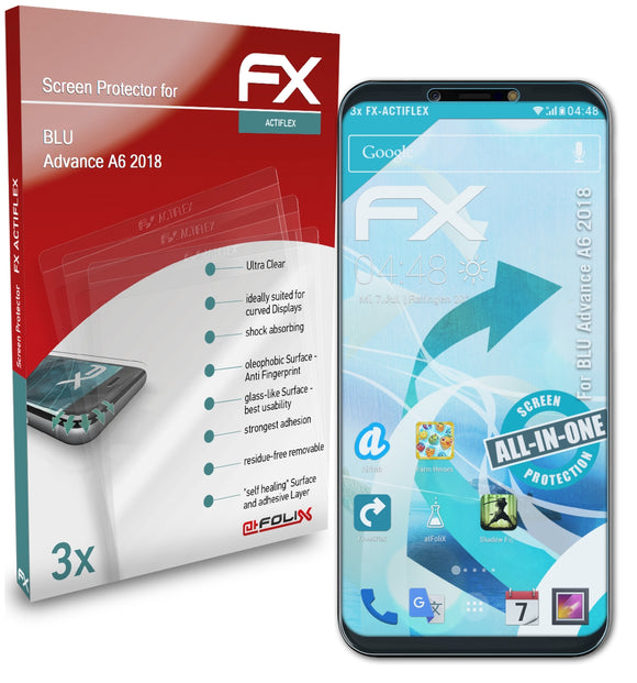 atFoliX FX-ActiFleX Displayschutzfolie für BLU Advance A6 2018