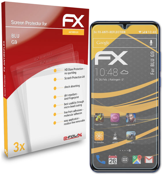 atFoliX FX-Antireflex Displayschutzfolie für BLU G9