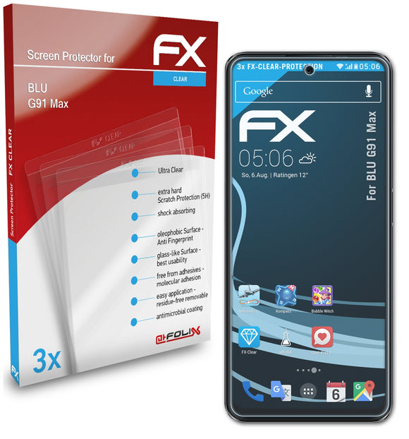 atFoliX FX-Clear Schutzfolie für BLU G91 Max