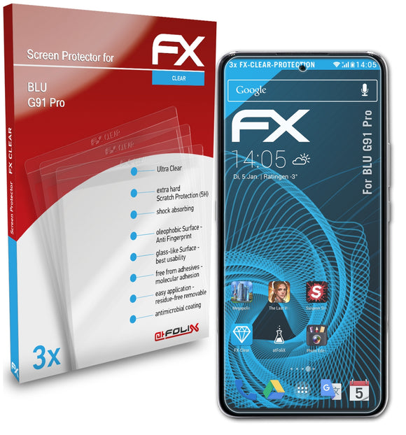 atFoliX FX-Clear Schutzfolie für BLU G91 Pro
