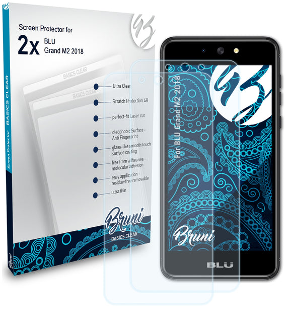 Bruni Basics-Clear Displayschutzfolie für BLU Grand M2 (2018)