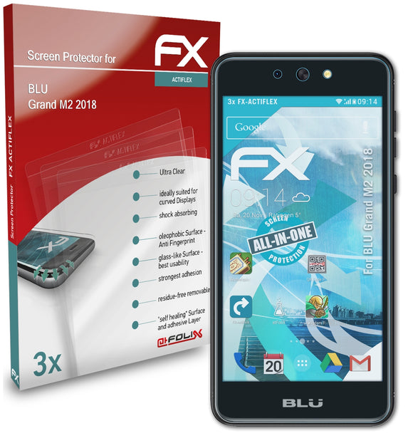 atFoliX FX-ActiFleX Displayschutzfolie für BLU Grand M2 (2018)