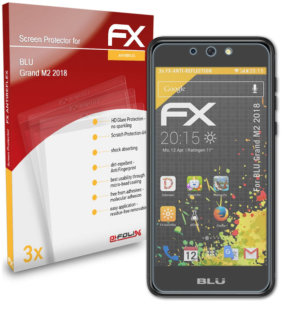 atFoliX FX-Antireflex Displayschutzfolie für BLU Grand M2 (2018)