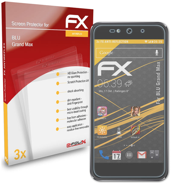 atFoliX FX-Antireflex Displayschutzfolie für BLU Grand Max