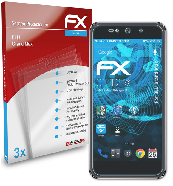 atFoliX FX-Clear Schutzfolie für BLU Grand Max