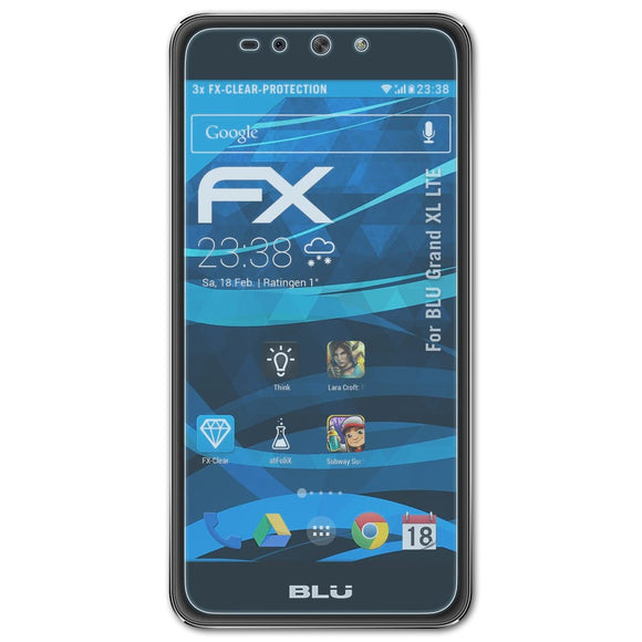 atFoliX FX-Clear Schutzfolie für BLU Grand XL LTE
