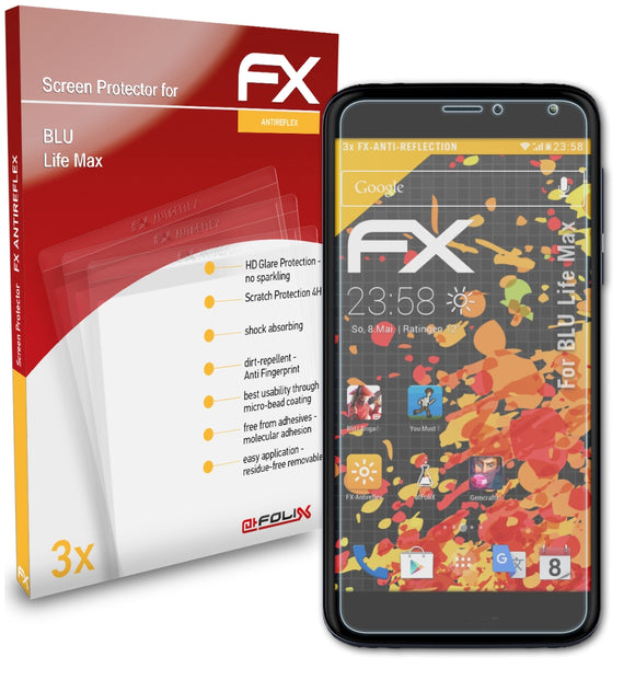 atFoliX FX-Antireflex Displayschutzfolie für BLU Life Max