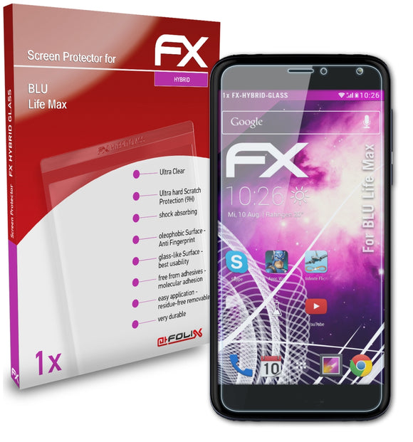 atFoliX FX-Hybrid-Glass Panzerglasfolie für BLU Life Max