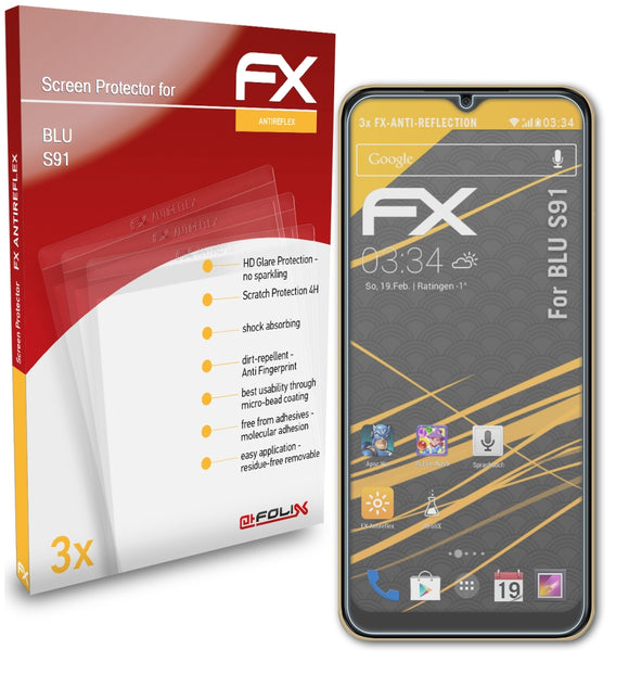 atFoliX FX-Antireflex Displayschutzfolie für BLU S91