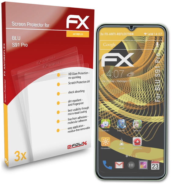 atFoliX FX-Antireflex Displayschutzfolie für BLU S91 Pro