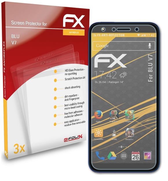 atFoliX FX-Antireflex Displayschutzfolie für BLU V7
