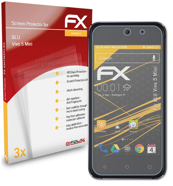 atFoliX FX-Antireflex Displayschutzfolie für BLU Vivo 5 Mini