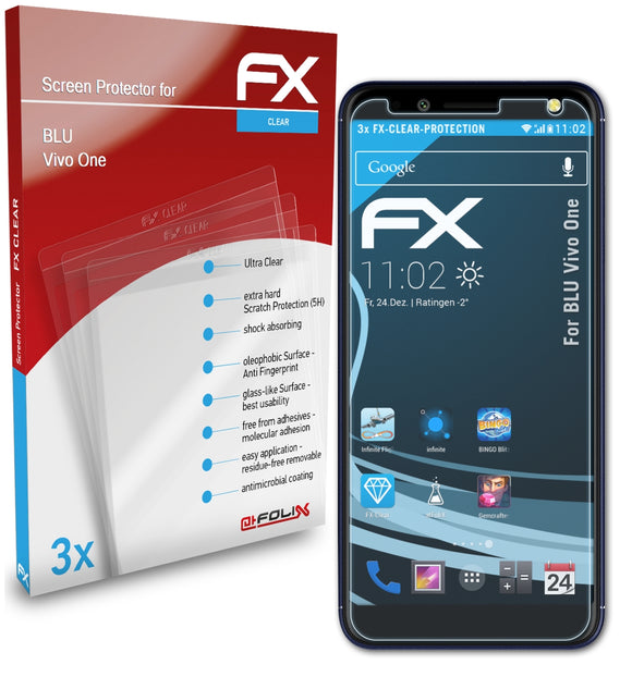 atFoliX FX-Clear Schutzfolie für BLU Vivo One