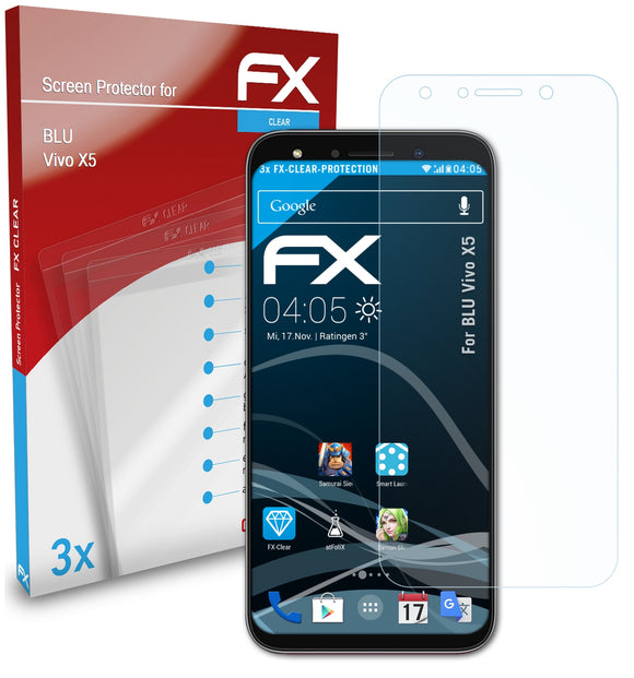 atFoliX FX-Clear Schutzfolie für BLU Vivo X5