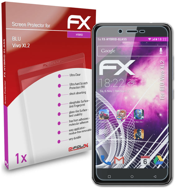 atFoliX FX-Hybrid-Glass Panzerglasfolie für BLU Vivo XL2