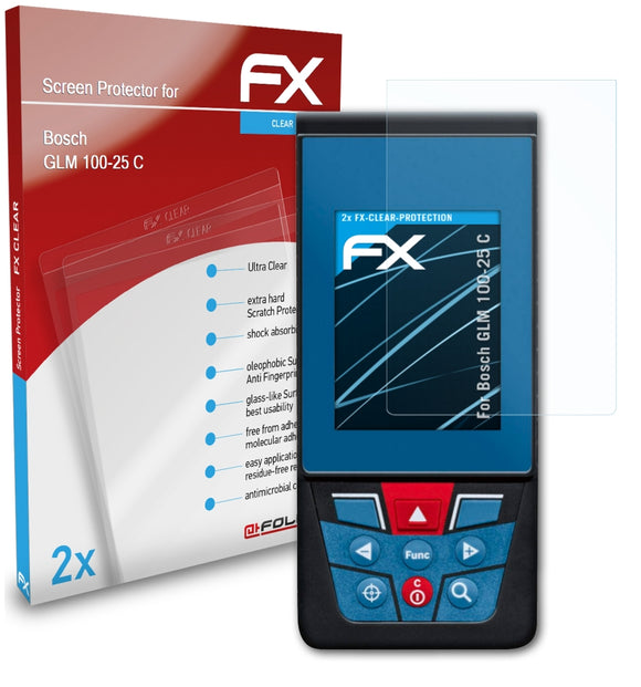 atFoliX FX-Clear Schutzfolie für Bosch GLM 100-25 C