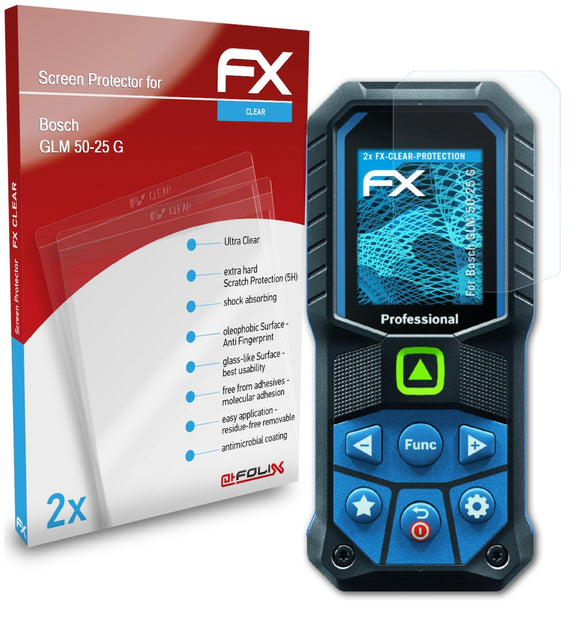 atFoliX FX-Clear Schutzfolie für Bosch GLM 50-25 G