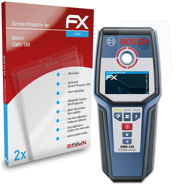 atFoliX FX-Clear Schutzfolie für Bosch GMS 120