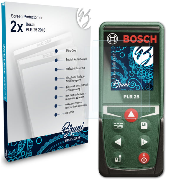 Bruni Basics-Clear Displayschutzfolie für Bosch PLR 25 (2016)