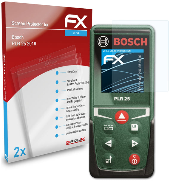 atFoliX FX-Clear Schutzfolie für Bosch PLR 25 (2016)