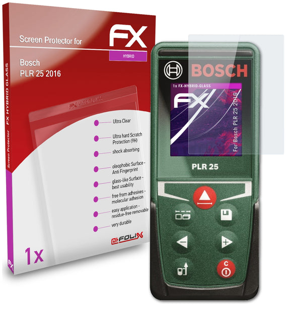 atFoliX FX-Hybrid-Glass Panzerglasfolie für Bosch PLR 25 (2016)