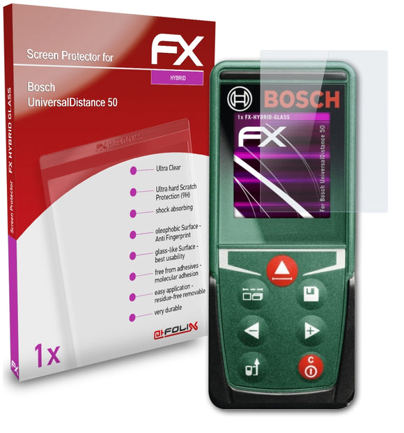 atFoliX FX-Hybrid-Glass Panzerglasfolie für Bosch UniversalDistance 50