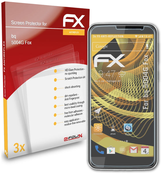atFoliX FX-Antireflex Displayschutzfolie für bq 5004G Fox