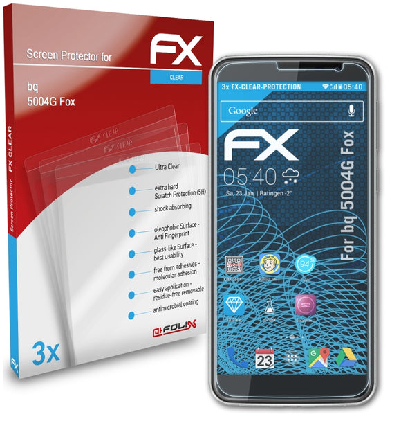 atFoliX FX-Clear Schutzfolie für bq 5004G Fox