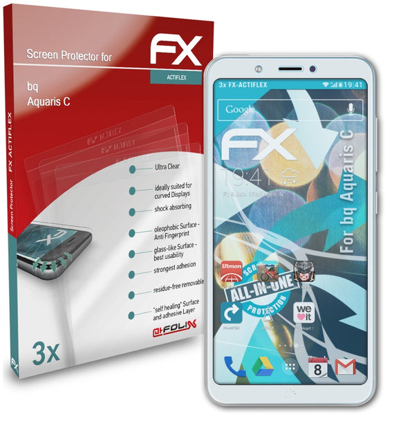 atFoliX FX-ActiFleX Displayschutzfolie für bq Aquaris C