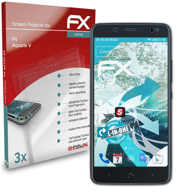 atFoliX FX-ActiFleX Displayschutzfolie für bq Aquaris V