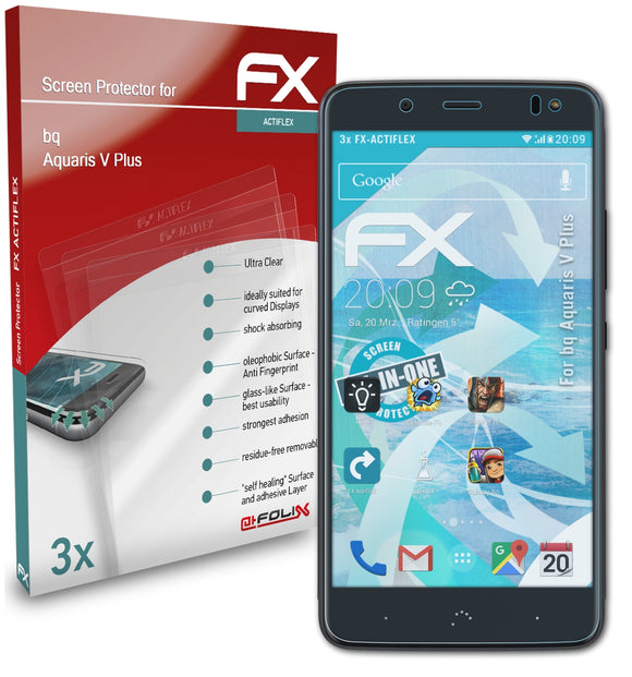atFoliX FX-ActiFleX Displayschutzfolie für bq Aquaris V Plus