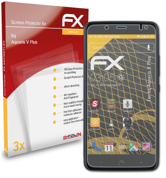 atFoliX FX-Antireflex Displayschutzfolie für bq Aquaris V Plus