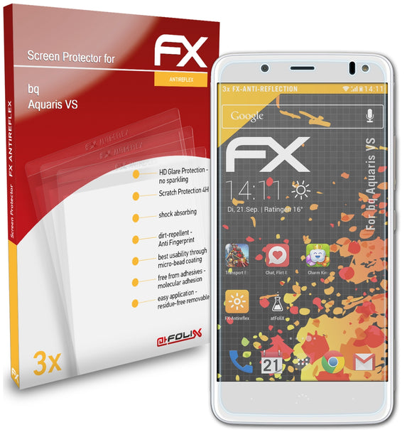 atFoliX FX-Antireflex Displayschutzfolie für bq Aquaris VS