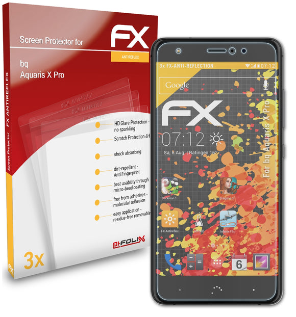 atFoliX FX-Antireflex Displayschutzfolie für bq Aquaris X Pro
