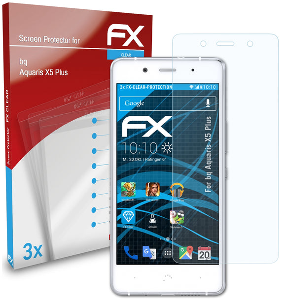 atFoliX FX-Clear Schutzfolie für bq Aquaris X5 Plus