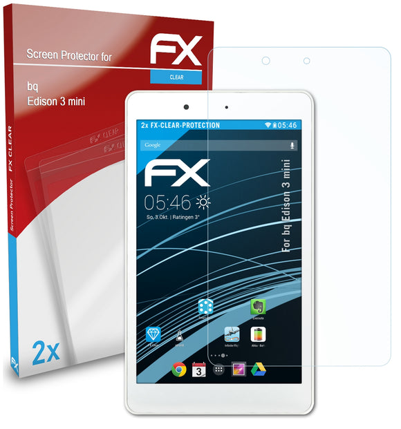 atFoliX FX-Clear Schutzfolie für bq Edison 3 mini