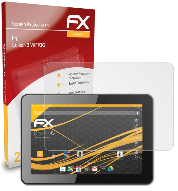 atFoliX FX-Antireflex Displayschutzfolie für bq Edison 3 (WiFi/3G)