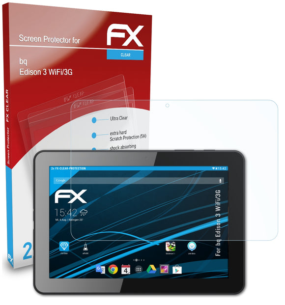 atFoliX FX-Clear Schutzfolie für bq Edison 3 (WiFi/3G)