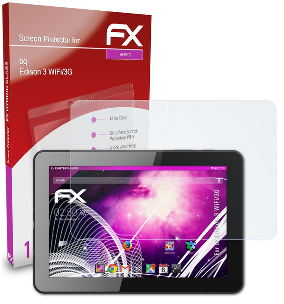 atFoliX FX-Hybrid-Glass Panzerglasfolie für bq Edison 3 (WiFi/3G)