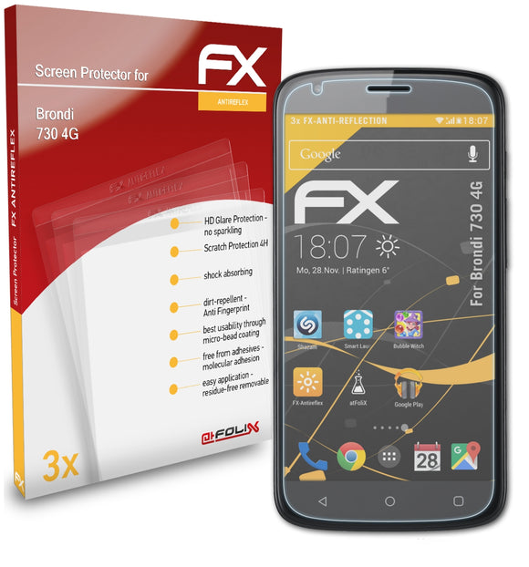 atFoliX FX-Antireflex Displayschutzfolie für Brondi 730 4G