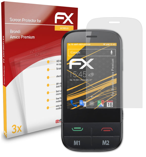 atFoliX FX-Antireflex Displayschutzfolie für Brondi Amico Premium