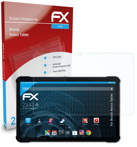 atFoliX FX-Clear Schutzfolie für Brondi Amico Tablet