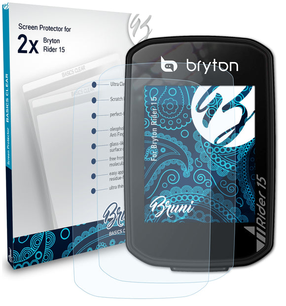 Bruni Basics-Clear Displayschutzfolie für Bryton Rider 15