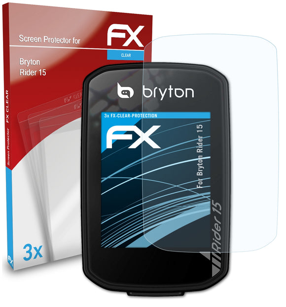 atFoliX FX-Clear Schutzfolie für Bryton Rider 15