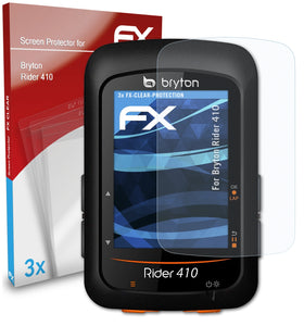 atFoliX FX-Clear Schutzfolie für Bryton Rider 410