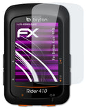 Glasfolie atFoliX kompatibel mit Bryton Rider 410, 9H Hybrid-Glass FX