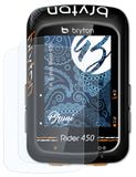 Schutzfolie Bruni kompatibel mit Bryton Rider 450, glasklare (2X)